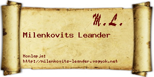 Milenkovits Leander névjegykártya